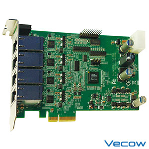 PCI express by 4,  4-CH, PoE+ Card Image