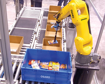 由奥萨罗的机器学习系统提供动力的机器人选择消费品。信用：奥斯卡罗