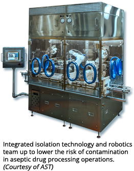 集成隔离技术和机器人团队，以降低无菌药品加工操作中的污染风险(由AST提供)
